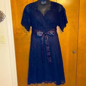 Kiyonna Retro Glam Lace Dress with Satin Sash